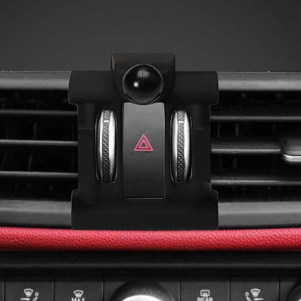 Alfa Romeo Car Phone Mount For Left Hand Drive Dashboard clipped to air vent with bracket, secure, no visibility blocked