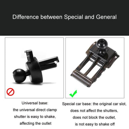 Peugeot Car Phone Holder Mount Dashboard Or Air Outlet Clip showing special vs universal base comparison