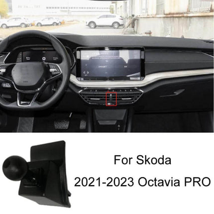 Skoda Dashboard Phone Mount For Navigation Clip On - clip-on dashboard phone holder for 2021-2023 Skoda Octavia PRO, 360° ball head, stable base