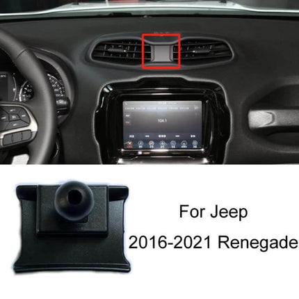 Dashboard Phone Holder For GPS Navigation In Car Daily Use clip-on vent mount for Jeep Renegade 2016-2021, low-profile dashboard base