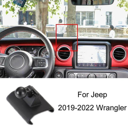 Dashboard Phone Holder For GPS Navigation In Car Daily Use - clip-on dash mount installed on Jeep Wrangler 2019-2022 for hands-free GPS viewing