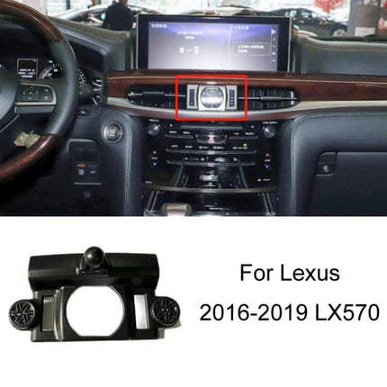 Car Dashboard Phone Mount With Integrated Base For Navigation clipped to Lexus LX570 dashboard for GPS navigation and hands-free calls