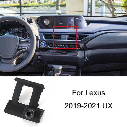 Car Dashboard Phone Mount With Integrated Base For Navigation installed on Lexus UX 2019-2021 dashboard clip-on holder