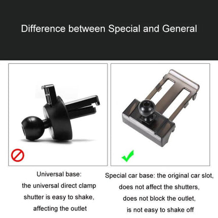 Car Phone Holder Bracket For Jaguar Dashboard Clip On Mount - side-by-side compare universal vs special car base showing secure original car slot fit