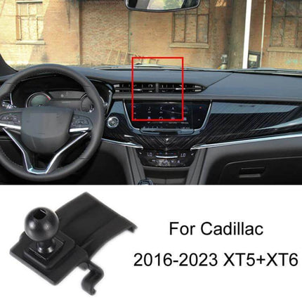 Cadillac Dashboard Phone Mount For Navigation Left Hand Drive installed on dashboard clip aligning with original car card position for GPS and hands-free use