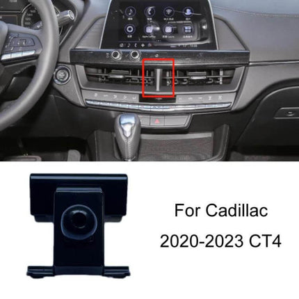 Cadillac Dashboard Phone Mount For Navigation Left Hand Drive clipped to CT4 dashboard vent for GPS and hands-free use