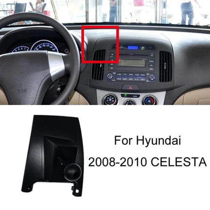 Dashboard Clip-On Navigation Bracket for Hyundai Cars mounted on Celesta dashboard near center vent, secure phone navigation view