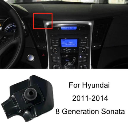 Dashboard Clip-On Navigation Bracket for Hyundai Cars mounted on Sonata 2011-2014 dashboard showing clip location near vent