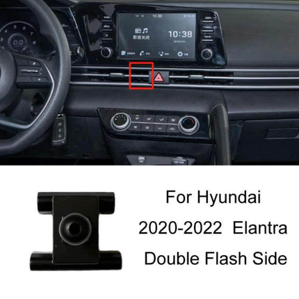 Car Navigation Bracket Base For Left Hand Drive Dashboard clipped to Hyundai Elantra 2020-2022 left dash vent, plastic base holds navigation or phone securely