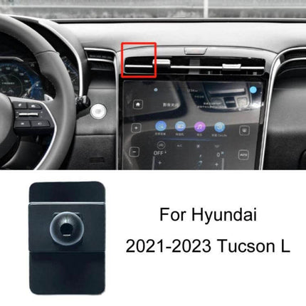Car Navigation Bracket Base For Left Hand Drive Dashboard mounted on left-side dashboard air vent for Hyundai 2021-2023 Tucson L, plastic body, secure clip