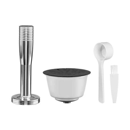 Stainless Steel Reusable Capsule for Dolce Gusto Coffee Maker set with tamper, scoop and brush for eco-friendly customizable brews