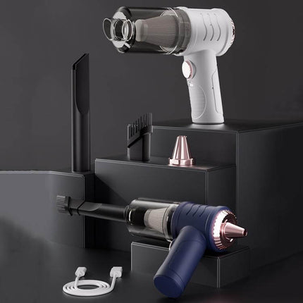 Mini Powerful Car Wireless Vacuum For Quick Home Cleanups compact 10W cordless vacuum with Type-C charging, 150ml dust cup, multiple nozzles, lightweight 220g