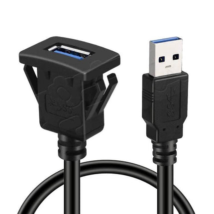 Instrument Panel Extension Cable for Car, Boat, or Motorcycle 1m - black PVC 1m cable with nickel-plated USB-style connectors for relocating gauges