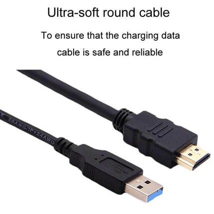 2m USB 3.0 And HDMI Car Waterproof Extension Cable showing USB 3.0 and HDMI connectors with ultra-soft round PVC jacket