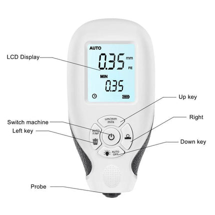 Precise Gauge for Measuring Coating Thickness on Surfaces handheld digital coating thickness gauge with LCD display for automotive and industrial use