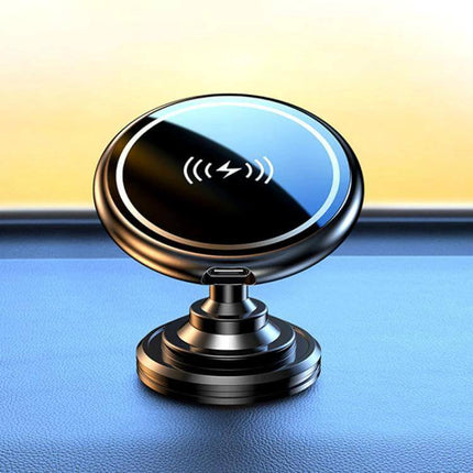 Car Magnetic Wireless Phone Holder 15W For In Car Charging - aluminum alloy magnetic wireless phone mount with outlet-style and stick-on installation
