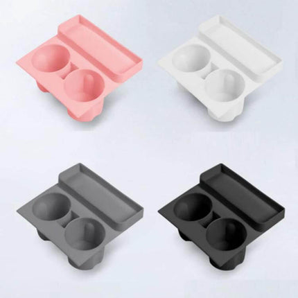 Integrated Silicone Storage Cup Holder for Tesla Center Console in pink white gray and black silicone, low-profile insert for extra console storage
