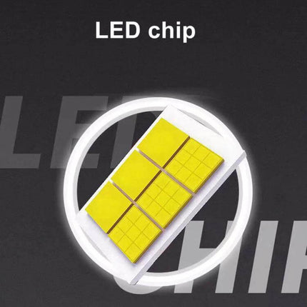 Motorcycle LED Headlight With Double Lens, 4 Color Options - close-up of 40W LED chip in aluminum housing, weather-resistant IP68