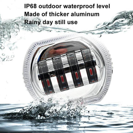Motorcycle LED Headlight With Double Lens, 4 Color Options - IP68 waterproof aluminum 40W LED for motorcycles, e-bikes, tricycles, rainy day visibility