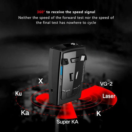 RAD2000 Car Lidar Speed Detector for Safe Driving compact dashboard unit detecting X K Ka Ku Laser signals for 360° speed alert