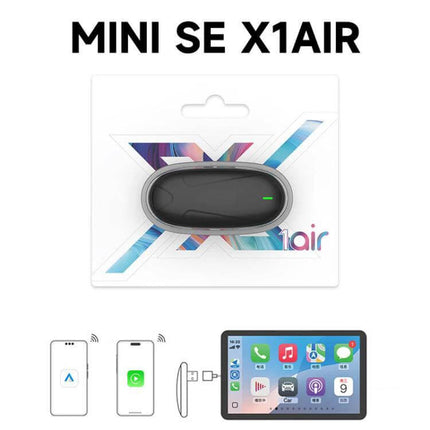 Wireless Adapter for CarPlay and Android Auto Upgrade in Black - compact USB dongle with LED for wireless iPhone and Android connection