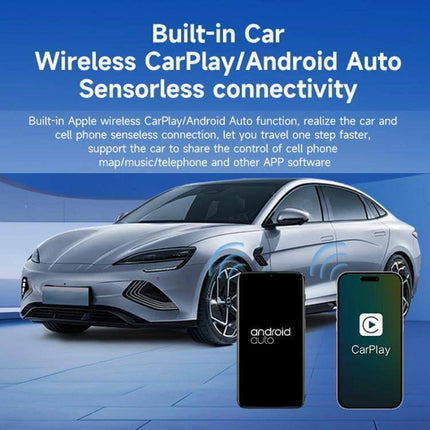 Wireless Adapter for CarPlay and Android Auto Upgrade in Black - USB wireless CarPlay/Android Auto adapter with LED for iPhone and Android