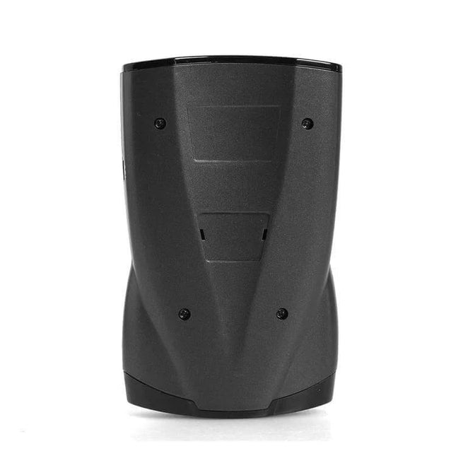 Portable Car Radar Speed Detector with Language Support black compact unit shown from front for in-car omni-directional speed detection