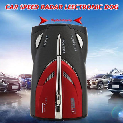 Portable Car Radar Speed Detector with Language Support - compact omni-directional radar detector with audio alerts and digital display for city and highway driving