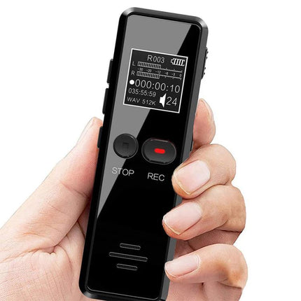 Handy Mini Recorder for Everyday Interviews and Notes compact black handheld voice recorder showing REC and STOP buttons
