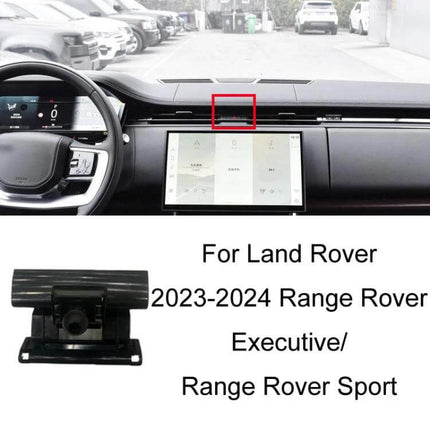 Phone Navigation Bracket for Land Rover Dashboard Mount installed on Range Rover dashboard keeping phone accessible without blocking vents or view