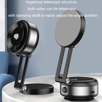 Car Navigation Vacuum Magnetic Suction Cup Multifunctional Bracket showing dual magnetic and electric suction mounts, telescopic adjustable aluminum alloy stand