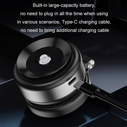 Car Navigation Vacuum Magnetic Suction Cup Multifunctional Bracket showing magnetic end and Type-C charging port on aluminum alloy body