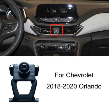 Chevrolet Dashboard Phone Mount Bracket For Navigation Snap-On Holder installed in 2018-2020 Chevrolet Orlando dashboard vent area