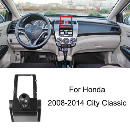 Dashboard Phone Holder Car Mount For Navigation Snap On installed on Honda City dashboard showing snap-on base and vent attachment