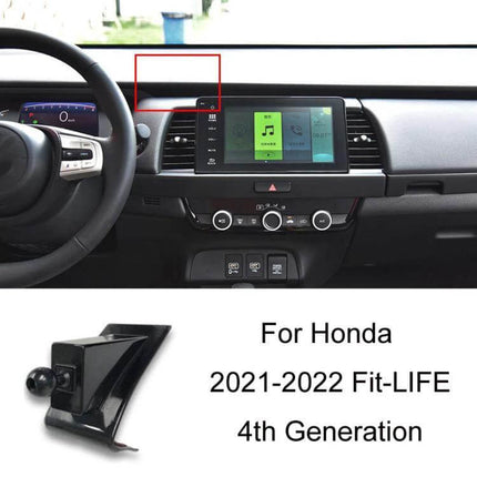 Honda Left Hand Drive Car Phone Navigation Holder Mount secured on dashboard near center screen for hands-free GPS and calls