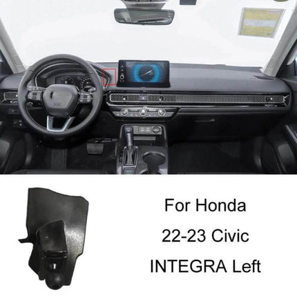 Honda Left Hand Drive Car Phone Navigation Holder Mount on 2022-23 Honda Civic/Integra dashboard, left-side snap-on base for stable GPS use