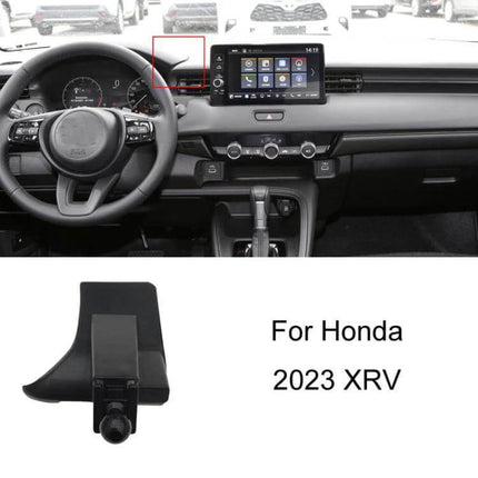 Honda Left Hand Drive Car Phone Navigation Holder Mount installed on 2023 Honda XR-V dashboard, stable snap-on mount for GPS and hands-free calls