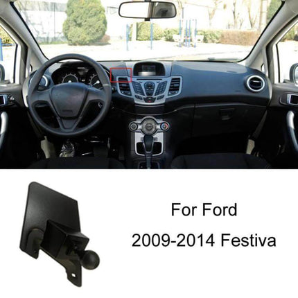 Car Phone Holder For Dashboard Clip On Mount Universal Fit installed on Ford Festiva 2009-2014 dashboard, clip-on mount holding phone near center console
