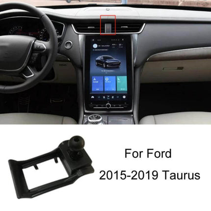 Car Phone Holder For Dashboard Clip On Mount Universal Fit installed on Ford Taurus 2015-2019 dashboard showing clip-on position