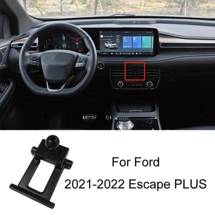 Car Phone Holder For Dashboard Clip On Mount Universal Fit shown clipped to Ford 2021-2022 Escape PLUS dashboard air vent