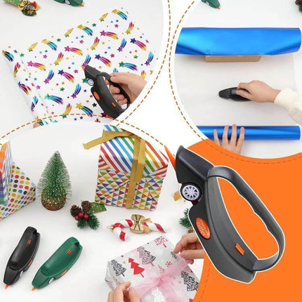 Roll Wrapping Paper Cutter With Handle For Gift Wrap - handheld cutter with replaceable blades for clean, straight gift wrap cuts
