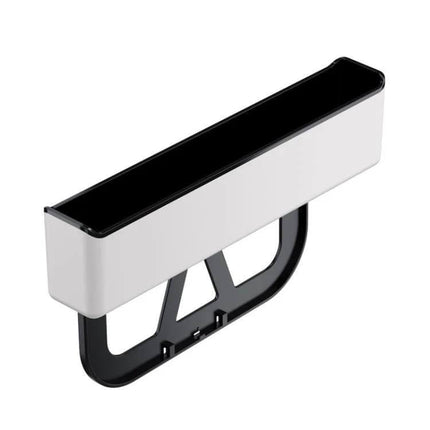 Car Seat Seam Storage Box Universal Organizer For In Seat Gaps - slim black/white plastic in-seat gap organizer for coins, keys, cables