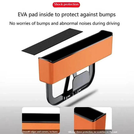 Car Seat Seam Storage Box Universal Organizer For In Seat Gaps orange EVA pad insert for coins keys cables - durable plastic organizer