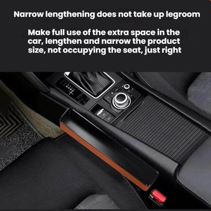 Car Seat Seam Storage Box Universal Organizer For In Seat Gaps slim gap-mounted organizer next to center console holding coins and cables