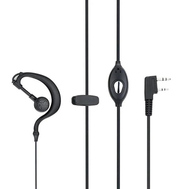 Baofeng In Ear Headset For Walkie Talkie Single Ear Use black single-ear earpiece double-pin connector with mic