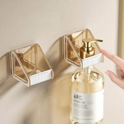Wall-Mounted Organizer for Bathroom Shower Essentials at Home holding soap dispenser with no-drill adhesive mount