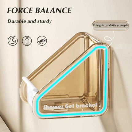 Wall-Mounted Organizer for Bathroom Shower Essentials at Home clear triangular no-drill shower gel bracket for bottles and soap