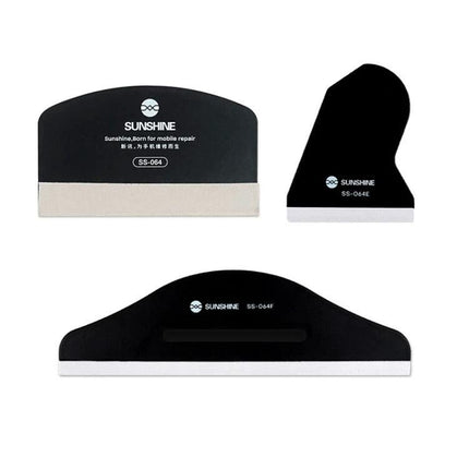 SUNSHINE Hydrogel Film Screen Scraper Card for Mobile Devices - three black scraper cards for smooth bubble-free screen protector application