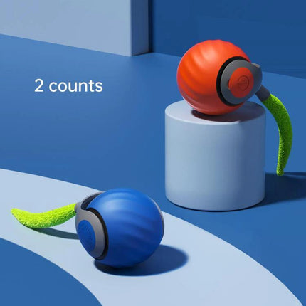 TUTU Rolling Ball for Cats' Everyday Home Entertainment - two colorful interactive balls with tail for indoor cat play