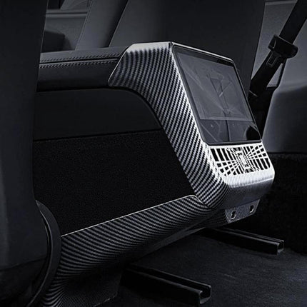 Rear Air Vent Protection Frame Matte Carbon Pattern for Tesla Model 3 and Model Y, matte carbon ABS rear vent cover protecting against dust and debris